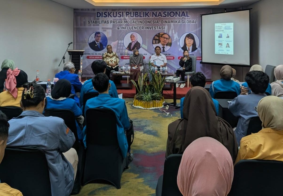 Mahasiswa FEB Universitas Moestopo Berpartisipasi dalam Diskusi Publik Nasional Bahas Stabilitas Pasar Modal